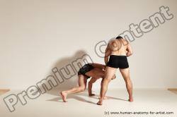 Underwear Fighting Man - Man White Moving poses Muscular Short Brown Dynamic poses Academic